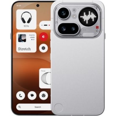 image Nothing Phone (4a) Pro - Triple Caméra 50MP, Ultra Zoom 140x, Smartphone Unibody Métal, Batterie Longue Durée, Charge Rapide 50W, AMOLED 144Hz, Glyph Bar, 8GB+128GB - Argent
