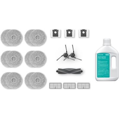 image Dreame Kit d'accessoires pour robot X40 Ultra et X40 Ultra complet comprenant 6x chiffons (3 paires), 2x filtres, 2 sacs à poussière, 2x brosses latérales, 1x brosse principale