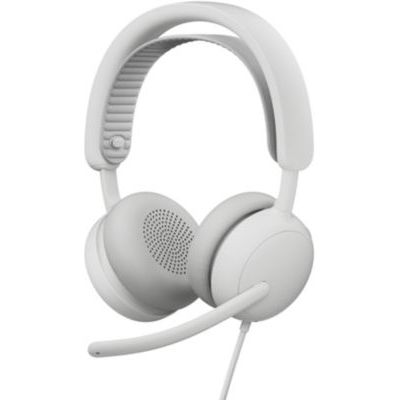 image Logitech Zone Wired 2 - Casque Anti-Bruit avec ANC Hybride adaptative, USB-C avec Adaptateur USB-A - Blanc