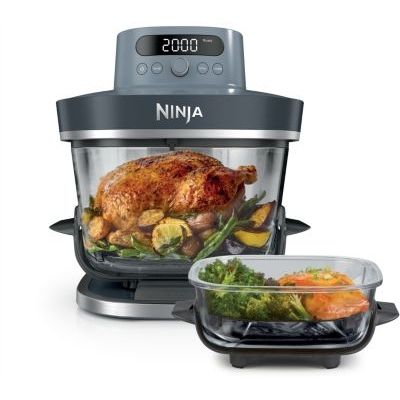 image Friteuse sans huile NINJA CRISPi PRO 7-en1, 2 récipients en verre de 5.7 et 2.3L,  AS101EUCY Bleu Cyber Space