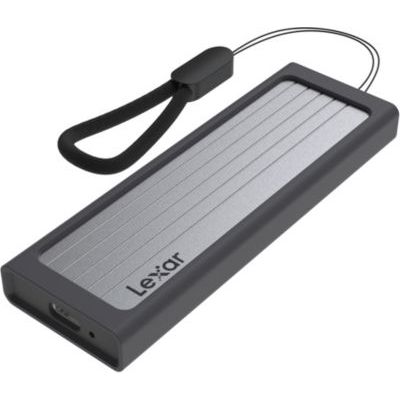 Disque dur SSD externe LEXAR 2To Finition alu + Rugged Bumper image Disque dur SSD externe LEXAR 2To Finition alu + Rugged Bumper