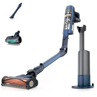 image Shark PowerDetect Speed Clean & Empty, Aspirateur sans Fil, Aspiration en arrière, 60 Min d'autonomie, Station de Charge à vidage Automatique et Mini-Brosse motorisée pour Animaux IA3243FRT