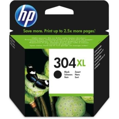 image HP 304XL N9K08AE haut rendement, cartouche d'encre Authentique, imprimantes HP DeskJet et HP ENVY, Noir