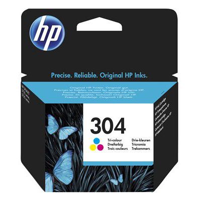 image HP 304XL cartouche d'encre Trois Couleurs (Cyan, Magenta, Jaune) grande capacité Authentique (N9K07AE) pour imprimantes HP DeskJet et HP ENVY