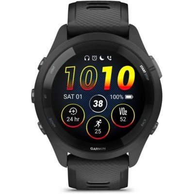 image Garmin Forerunner 265 - Montre GPS de Running avec écran AMOLED - Noire avec Bracelet en Silicone Noir/Gris