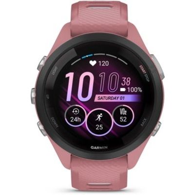 image Garmin Forerunner 265S - Montre GPS de Running avec écran AMOLED - Rose avec Bracelet en Silicone Rose/Gris