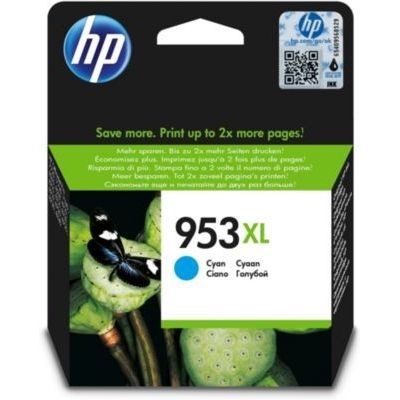 image HP 953XL F6U16AE haut rendement, cartouche d'encre Authentique, imprimantes HP OfficeJet, HP OfficeJet Pro, Cyan