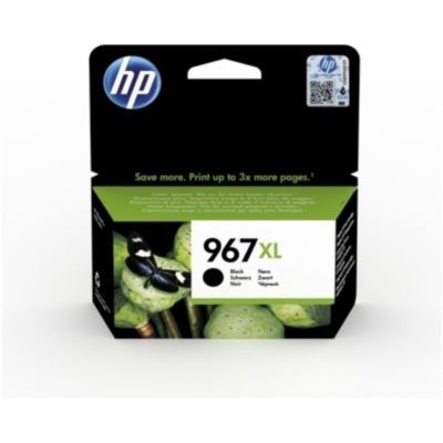 image HP 967XL 3JA31AE, Cartouche d'encre noire authentique, grande capacité, pour imprimantes Tout-en-un HP OfficeJet Pro 9020, 9022, 9025