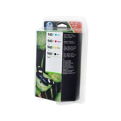 image HP 940XL C2N93AE pack de 4, cartouche d'encre Authentique, imprimantes HP OfficeJet Pro, Noir, Cyan, Magenta, Jaune
