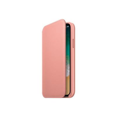image Apple - Protection à Rabat pour téléphone Portable - Cuir - Rose Doux - pour iPhone X
