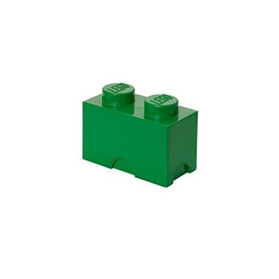 image Room Copenhagen 4002 Brique LEGO 2 plots, Boîte de rangement empilable, 2,6 l, vert, Polypropylène (PP), sans bisphénol (BPA) et sans phtalates, 18 x 25 x 12,5 cm