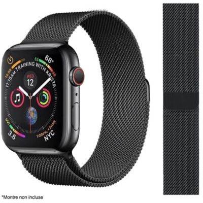 Ibroz Bracelet Apple Watch 44mm en maille noir