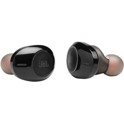 image JBL Tune 120TWS – Ecouteurs Pure Bass sans fil – Appels stéréo mains libres grâce au bluetooth – Autonomie pendant 16 hrs avec l'étui de recharge – Noirs
