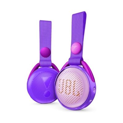 image JR POP JBL - Enceinte Portable pour Enfants - Bluetooth & Waterproof - Avec Modes Lumineux Multicolores & Autocollants - Autonomie 5 hrs - Bluetooth, Violet