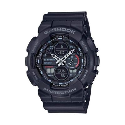 image Casio Montre Quartz Homme 49.00mm avec Cadran Noir analogique/numérique et Bracelet en Rubber Strap Noir GA-140-1A1ER