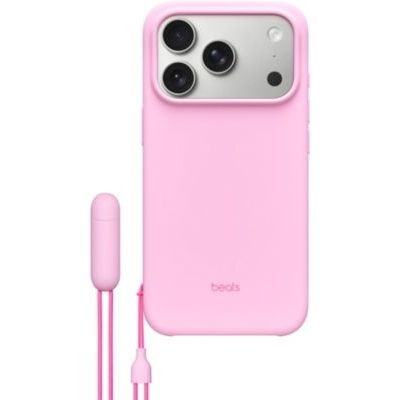 image Beats Coque avec béquille pour iPhone 17 Pro équipée MagSafe avec Commande de l'appareil Photo, Support intégré et dragonne, Fini Mat et Doublure en Tissu Microfibre - Rose Quartz
