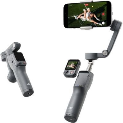 image Osmo Mobile 8P nacelle stabilisatrice pour iPhone et Android, radiocommande, Suivi natif, Barre d’Extension et trépied intégrés, Batterie 10 h, stabilisation sur 3 Axes Robuste