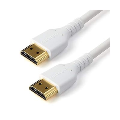 StarTech Câble HDMI 2.0 Fin 2m, 4K 60Hz, HDR10, Aramide, Blanc (RHDMM2MPW)