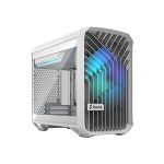 image produit Fractal Design Torrent Nano RGB White - Clear Tint Tempered Glass Side Panel - Open Grille for Maximum air Intake - 180mm RGB PWM Fan Included - Type C - mITX Airflow Mini Tower PC Gaming Case