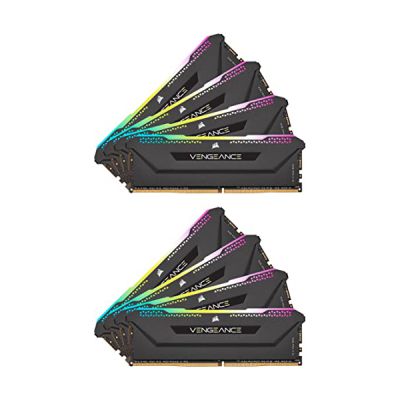 image Corsair Vengeance RGB Pro SL Mémoire de Bureau DDR4 3200 MHz C16 256 Go (8 x 32 Go) (10 LED RVB adressables Individuellement, optimisées pour la Bande passante et Les Temps de réponse) Noir