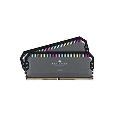 image CORSAIR DOMINATOR PLATINUM RGB DDR5 32Go (2x16Go) DDR5 6000MHz CL36 AMD EXPO Intel XMP iCUE Mémoire Informatique Compatible - Gris (CMT32GX5M2D6000Z36)