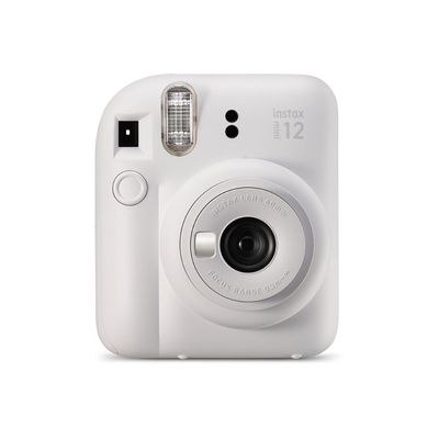 image Fujifilm instax Mini Appareil Photo instantané 12, Exposition Automatique avec Objectif Selfie intégré, Blanc Argile