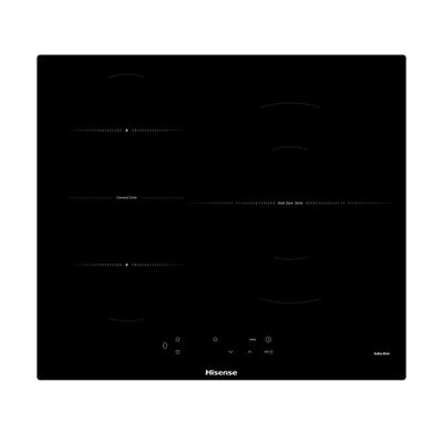 image Hisense I6337C Table de cuisson à induction - 3 zones (1 géante, 2 connectées sur la zone Bridge), Plan de travail de 60 cm, Stop&Go, Sécurité enfant, Bords biseautés, Noir