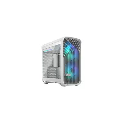 image Fractal Design Torrent Compact RGB White - Clear Tint Tempered Glass Side Panel - Open Grille for Maximum air Intake - Two 180mm RGB PWM Fans Included - Type C - ATX Airflow Mid Tower PC Gaming Case