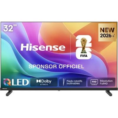 image Hisense 32A5S - TV 2026 LED 32" (80 cm) HD, Smart TV VIDAA U7.6, Port USB-C (Mobile to TV), Dolby Audio & DTS HD, Bluetooth, WiFi, Noir