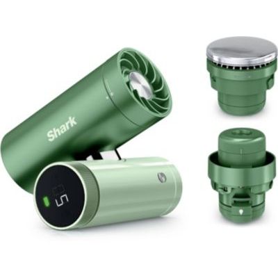 image Shark ChillPill Système de ventilateur à grande vitesse, de brume ultra-fine et InstaChill 3-en-1, comprend 3 accessoires de rafraîchissement, design adapté aux voyages, Matcha FA022EUGN