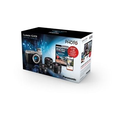 image Appareil photo hybride Panasonic Pack Lumix Gx9 Argent + G 12-32mm f/3,5-5,6 + G 35-100mm f/4-5,6 + G 25mm f/1.7 + 2ème Batterie
