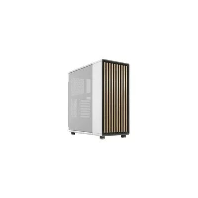 image Fractal Design North Chalk White - Wood Oak Front - Mesh Side Panels - Two 140mm Aspect PWM Fans Included - Intuitive Interior Layout Design - ATX Mid Tower PC Gaming Case