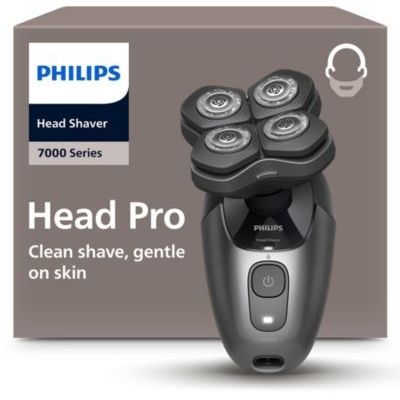 image Philips Head Shaver Pro 7000 Series - Rasoir pour la tête pour hommes et femmes, tête flexible à 360° et lames ComfortCut pour un rasage efficace tout en douceur pour la peau, modèle HS7980/15