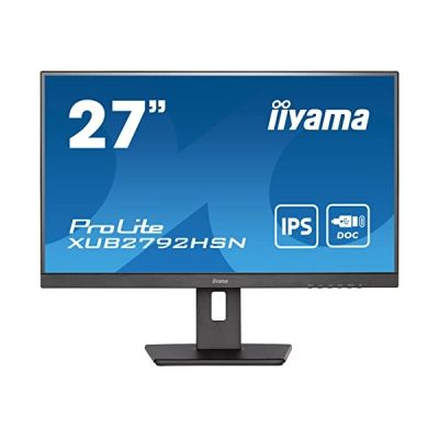 image Ecran PC - IIYAMA ProLite XUB2792HSN-B5 - 27 FHD - Dalle IPS - 4 ms - 75Hz - HDMI / DisplayPort / USB-C Dock / USB Hub - Pied r