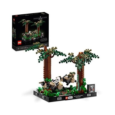 LEGO Star Wars Diorama de la Course-Poursuite en Speeder sur Endor - Maquette et Modélisme avec Luke Skywalker, Princesse Leia et Scout Trooper Plus Speeder Bikes - Collection Le Retour du Jedi 75353