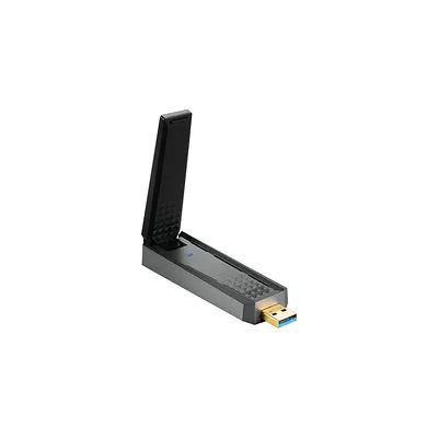 image MSI AX1800 Adaptateur WiFi 6 USB Double Bande - WLAN jusqu'à 1800 MB/s (5GHz, 2.4GHz sans Fil), USB 3.2 Gen 1 Type-A, MU-MIMO, Antenne Ajustable, Beamforming, WPA3 - Socle Filaire Inclus