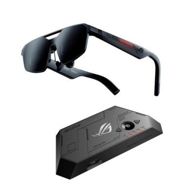 image ASUS ROG XREAL R1 Lunettes de Jeu AR étroites (taux de rafraîchissement de 240 Hz, Temps de réponse de 0,01 ms, écran Micro-OLED, Champ de Vision 57°, Gradation électrochromique, Native 3DoF (Mode