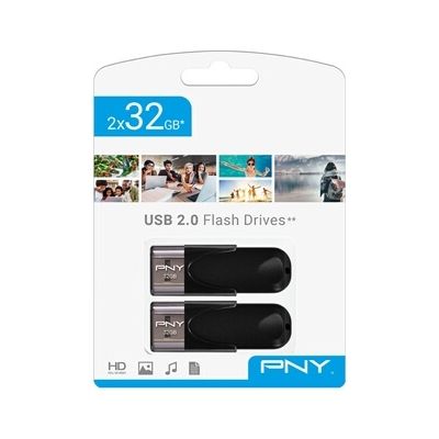 image Clé USB Pny Attache 4 USB 2.0 32GB Twin Pack