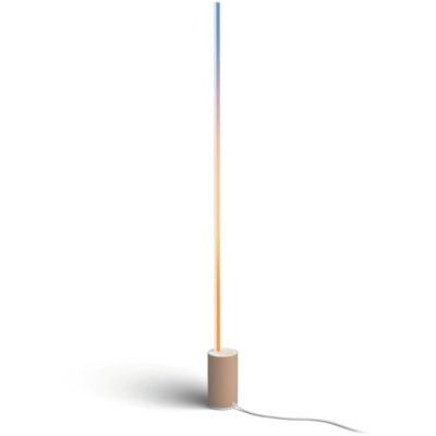 image Philips Hue White and Color Ambiance, lampadaire Gradient Signe, base ton bois, compatible Bluetooth, fonctionne avec Alexa, Google Assistant et Apple Homekit