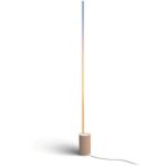 image produit Philips Hue White and Color Ambiance, lampadaire Gradient Signe, base ton bois, compatible Bluetooth, fonctionne avec Alexa, Google Assistant et Apple Homekit