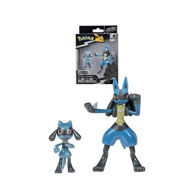 image Bandai - Pokémon - Pack évolution Riolu & Lucario - Figurine Riolu 5cm + Figurine Lucario 10cm - JW2776