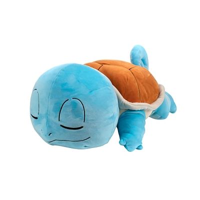 image Bandai - Pokémon - Peluche Carapuce (Squirtle) 40cm - Peluche Pokémon Toute Douce Qui dort - JW0220