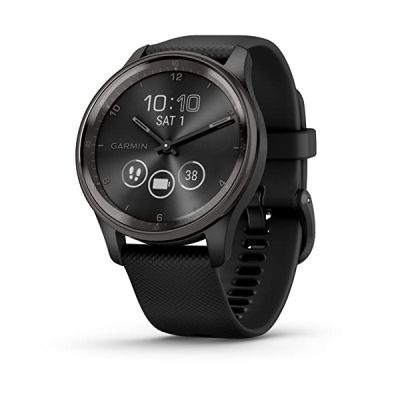 image Garmin vívomove Trend - Montre connectée Hybride - Pêche Or avec Bracelet Ivoire