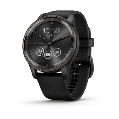 image Garmin vívomove Trend - Montre connectée Hybride - Gray avec Bracelet Noir