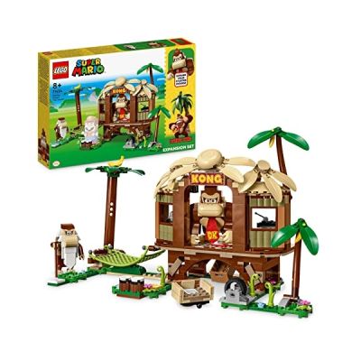 image LEGO Super Mario Ensemble d'Extension La Cabane de Donkey Kong - Jeu de Construction avec 2 Personnages à Combiner avec Un Pack de Démarrage pour Enfants - Jouet Fille ou Garçon Dès 8 Ans 71424