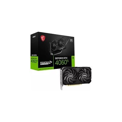 image MSI GeForce RTX 4060 Ti Ventus 2X Black 8G OC Carte Graphique - 8 Go GDDR6 (18 GB/s, 128-bit), PCIe 4.0-2 x Ventilateurs TORX Fan 4.0 - HDMI 2.1a, DisplayPort 1.4a