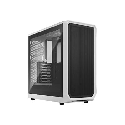 image Fractal Design Focus 2 White - Tempered Glass Clear Tint - Mesh Front – Two 140 mm Aspect Fans Included - ATX Gaming Case