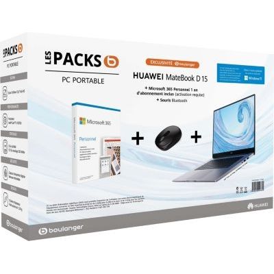 image Ordinateur portable HUAWEI Pack Matebook D 15 + Souris + MS365perso