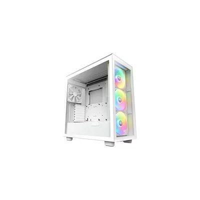 NZXT H7 Elite Blanc – CM-H71EW-02 - Boîtier Gaming Compact - Airflow élevé – Panneaux Avant et latéral en Verre trempé – Cable Management Facile – 3 Ventilateurs F140 RGB Core Inclus (2023).