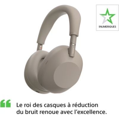 image Sony WH-1000XM6 Casque sans-Fil Bluetooth à réduction de Bruit Noir, Son Hi-Res Unique, Confortable, Conception Pliable, Etui résistant, 30h Autonomie, iOS & Android - Grès
